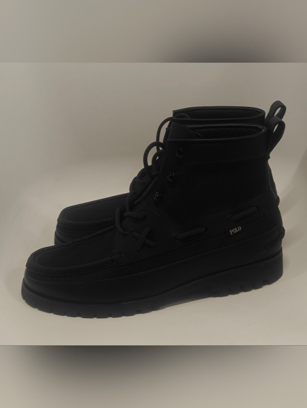 Polo Ralph Lauren Ranger Combat Boots Men 11 Black Leather Ballistic Military La